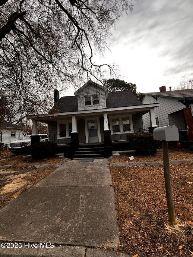 bungalow-style house featuring a porch