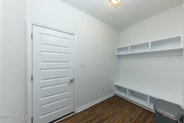 mudroom featuring dark hardwood / wood-style flooring