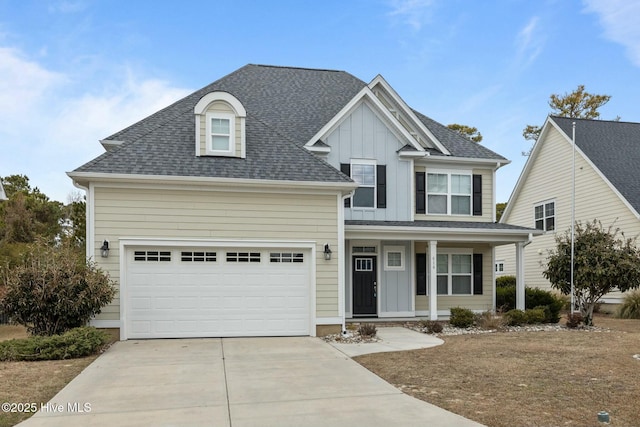 view of front of house with a garage