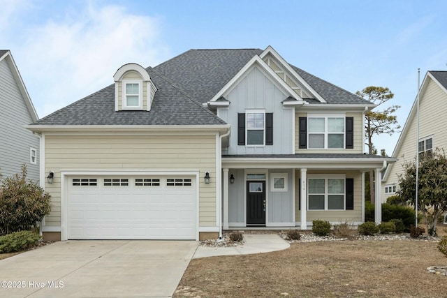 view of front of property with a garage