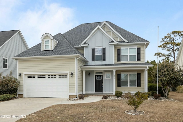 view of front of property featuring a garage