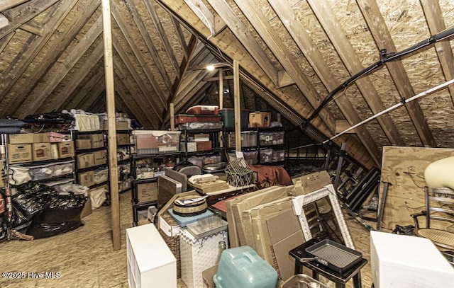 view of unfinished attic