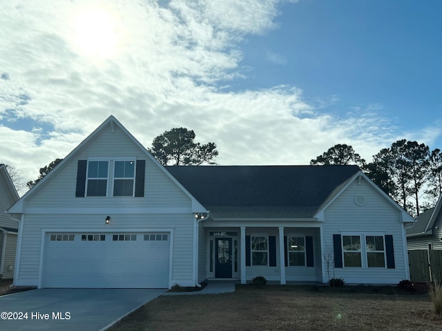 view of front of house with a garage