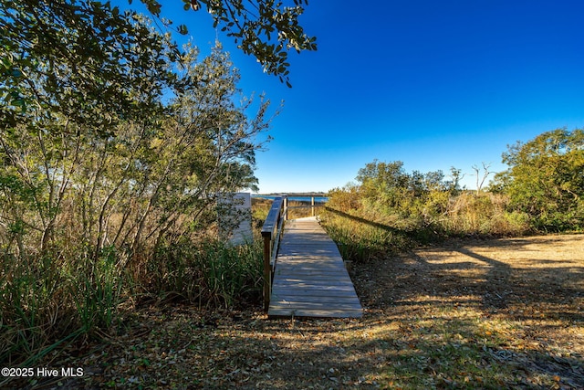 view of dock area