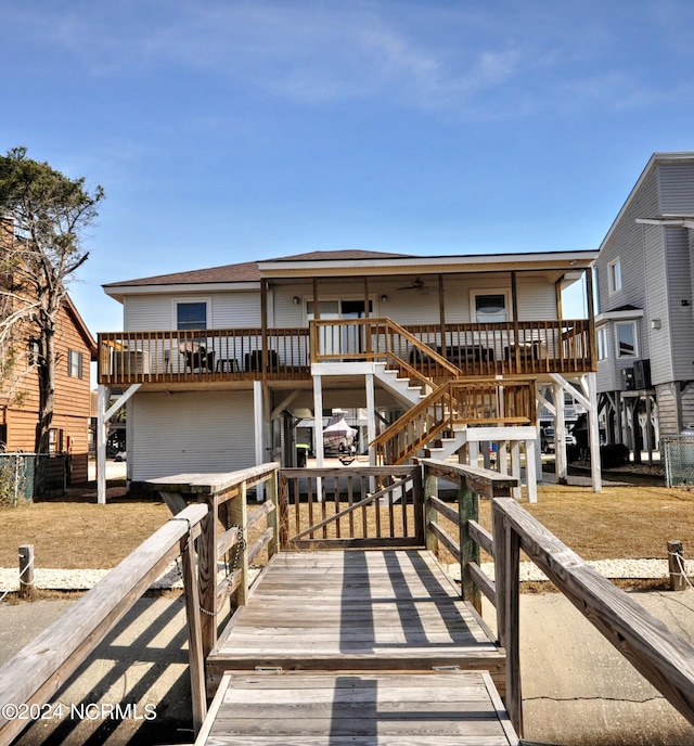 view of front of house featuring a deck