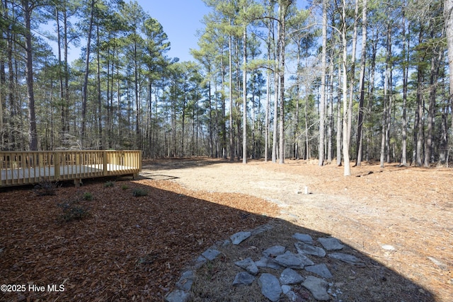 view of yard featuring a deck