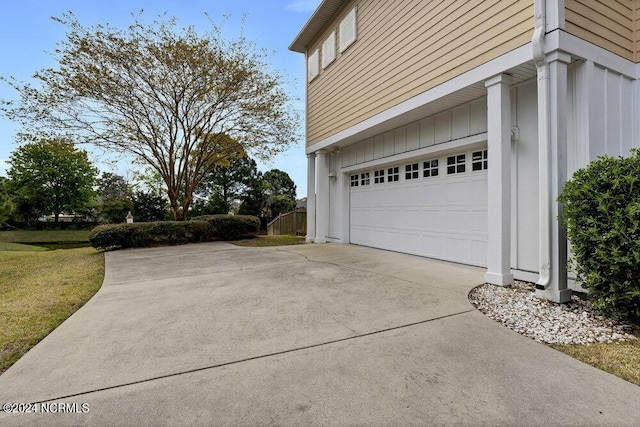 view of home's exterior featuring a garage