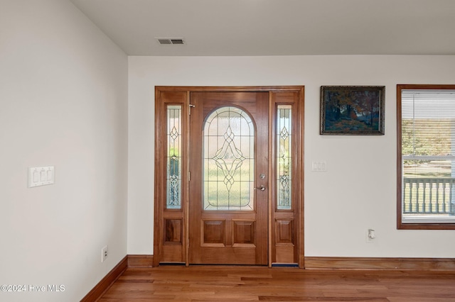 foyer entrance featuring light hardwood / wood-style flooring