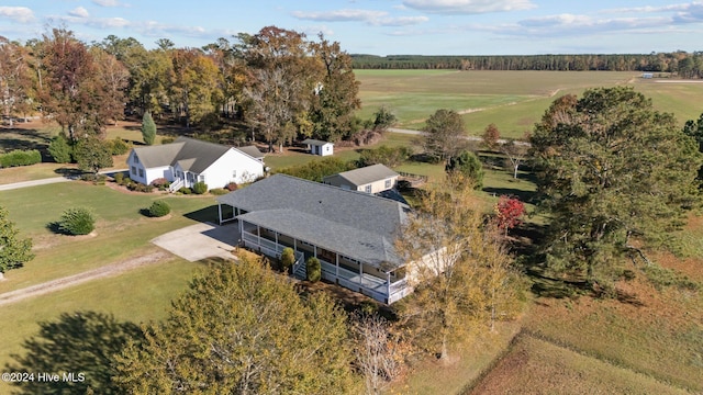 bird's eye view featuring a rural view