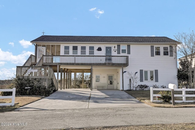 view of front of house featuring a carport