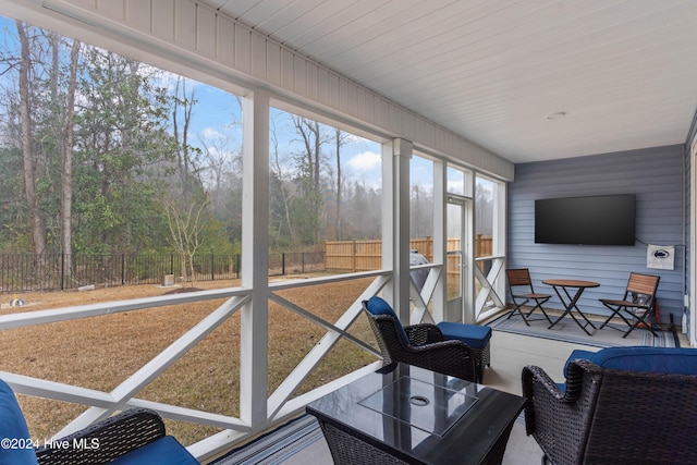 view of sunroom