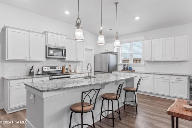 kitchen with white cabinetry, sink, and appliances with stainless steel finishes