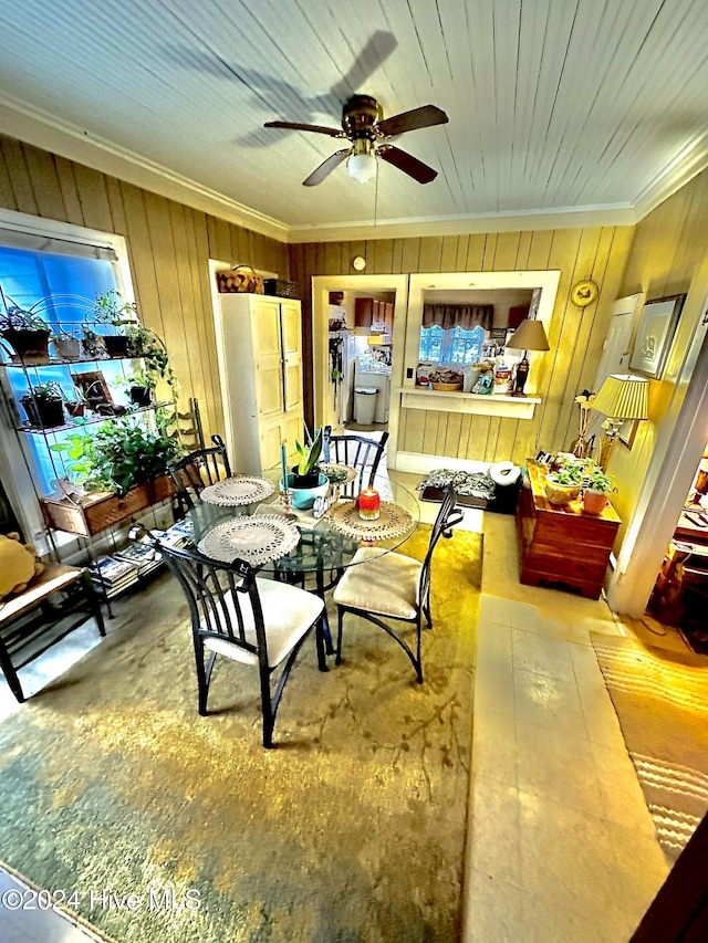 sunroom featuring ceiling fan