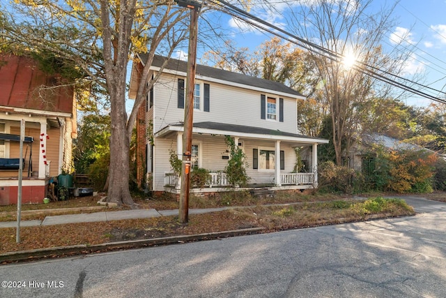 view of front of home with covered porch