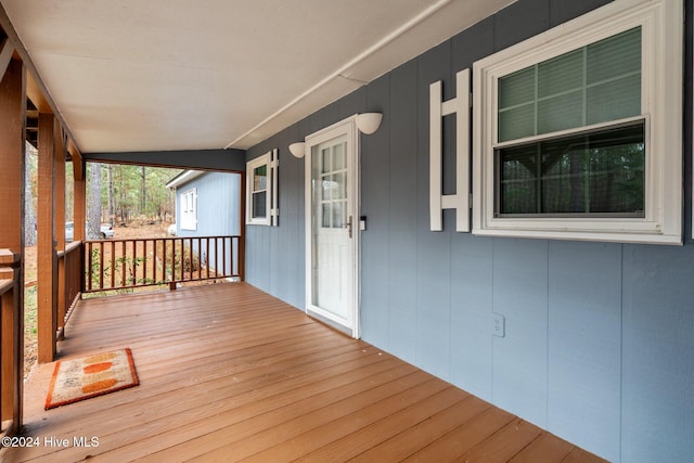 deck featuring covered porch