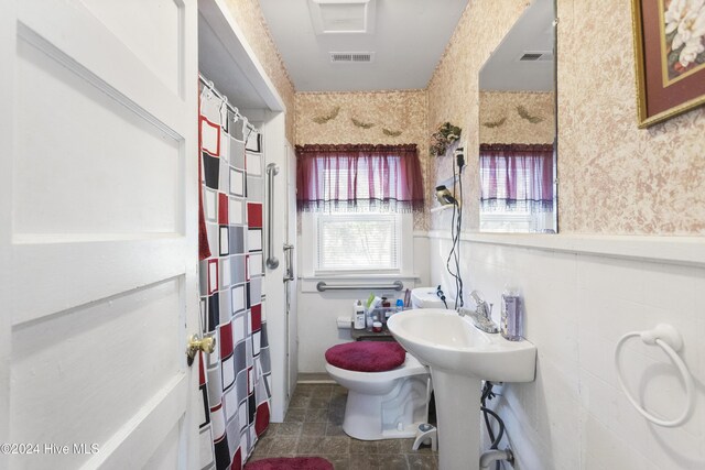 bathroom with sink and toilet