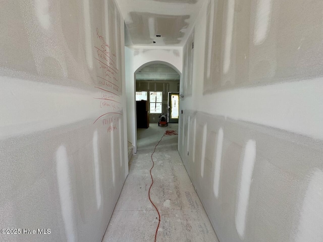 hallway with arched walkways