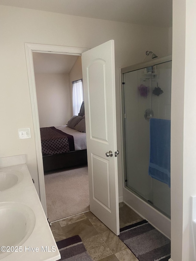 49 Patrick Henry Cir NW, Supply, NC 28462 - full bathroom featuring a shower stall, ensuite bath, and double vanity