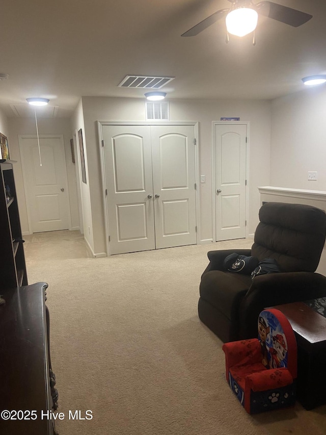 49 Patrick Henry Cir NW, Supply, NC 28462 - living room with ceiling fan and light carpet