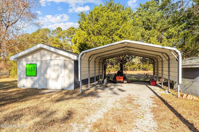 view of car parking with a carport