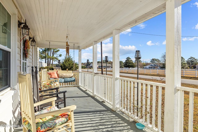 wooden deck with covered porch