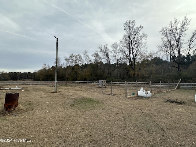 view of yard featuring a rural view