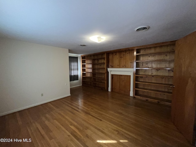 unfurnished living room featuring dark hardwood / wood-style flooring