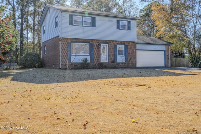 view of front property with a garage