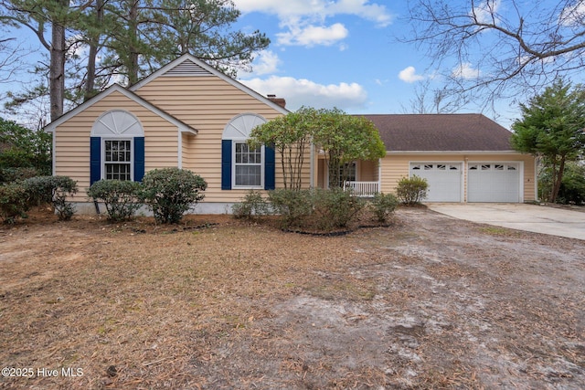 single story home with a garage