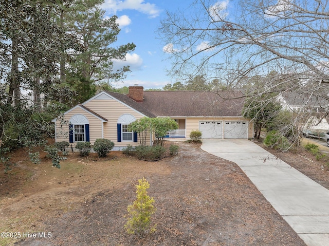 single story home with a garage