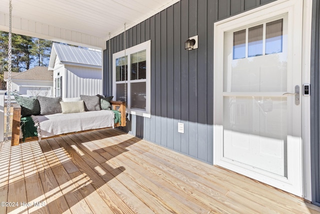 wooden deck with a porch