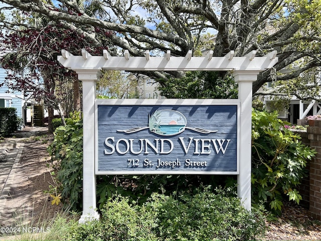 view of community sign