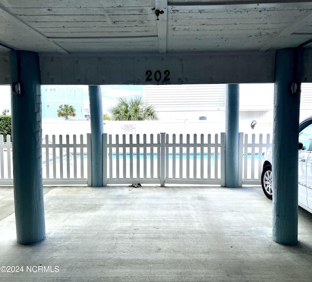 view of garage