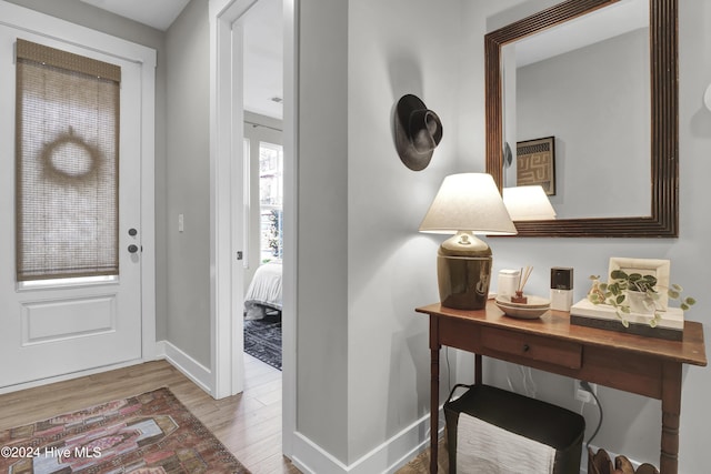 foyer entrance featuring light hardwood / wood-style floors