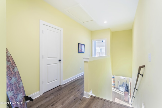 hall featuring hardwood / wood-style floors