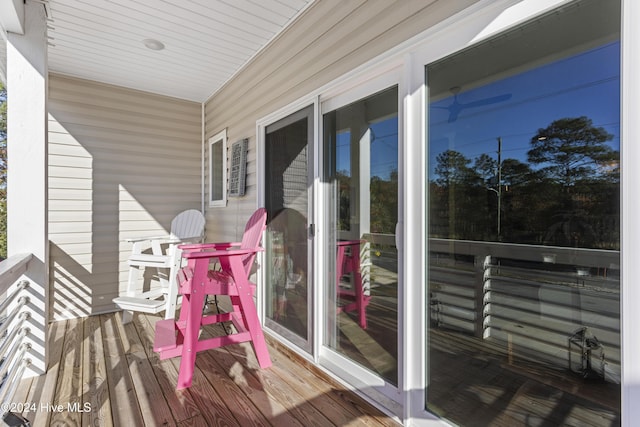 wooden deck featuring a porch