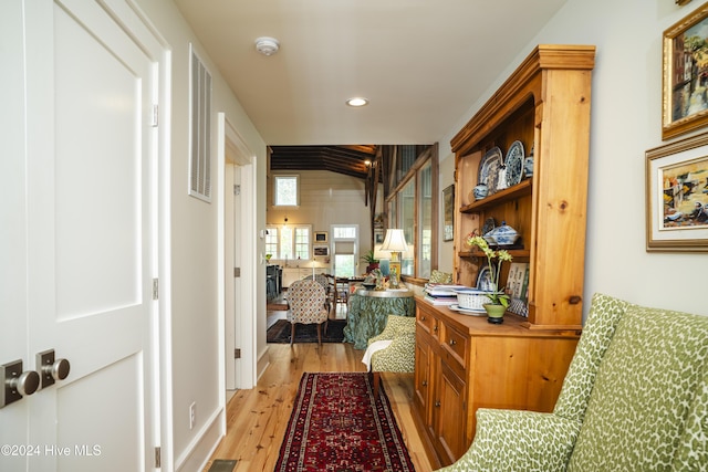 hall featuring light hardwood / wood-style flooring