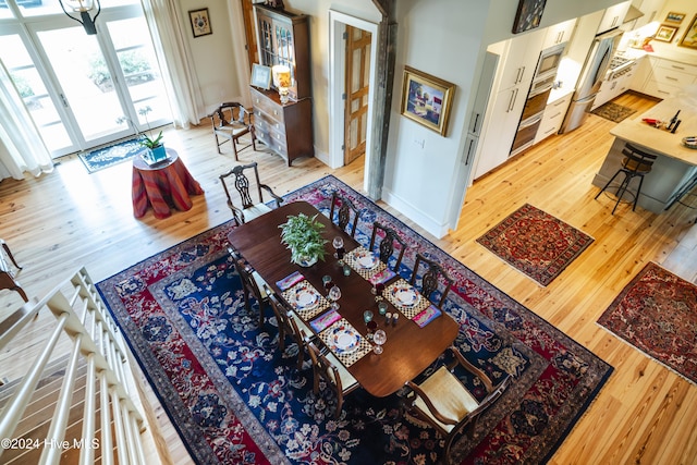 living room with hardwood / wood-style floors