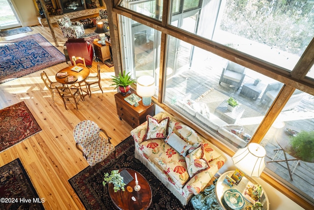 living room featuring wood-type flooring