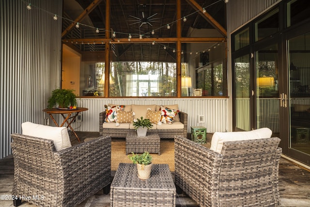 sunroom / solarium with vaulted ceiling