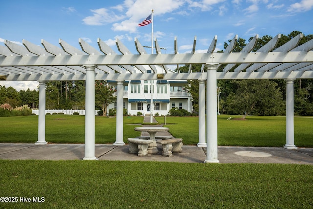 view of patio / terrace featuring a pergola