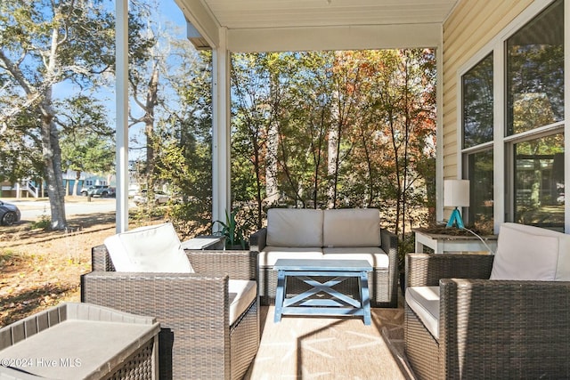 view of patio featuring an outdoor hangout area