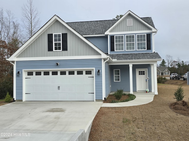 view of front of house with a garage