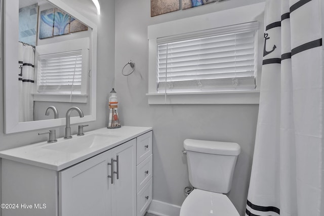 bathroom with toilet and vanity