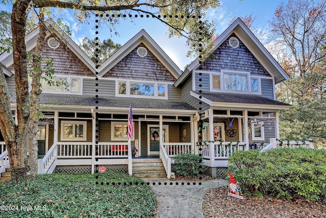 view of front of property with covered porch