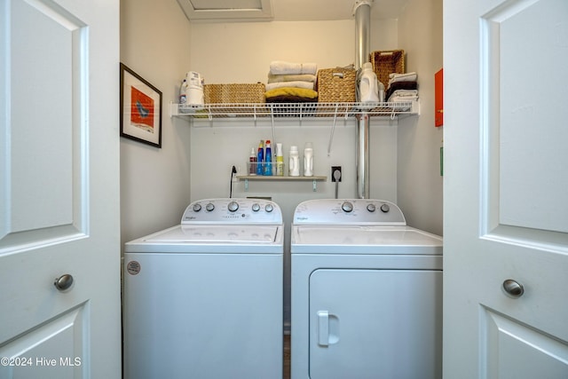 laundry room featuring washer and dryer