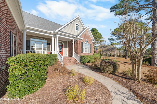 view of front of home featuring a porch