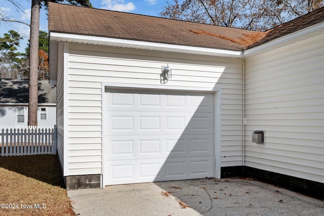 view of garage