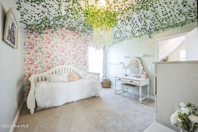 bedroom with carpet floors