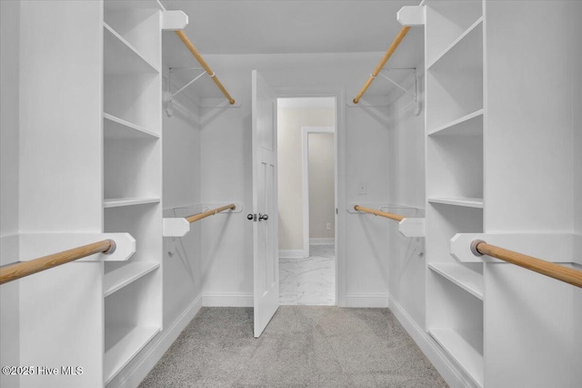 spacious closet with carpet floors